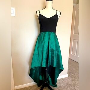 Black and emerald High Low gown